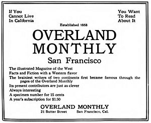 Overland Monthly advertisement in The Black Cat of April 1912