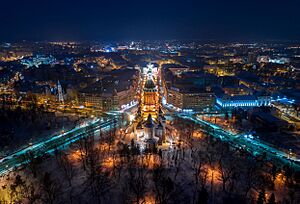 Panorama noaptea Timisoara