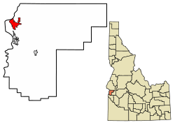 Location of Payette in Payette County, Idaho.