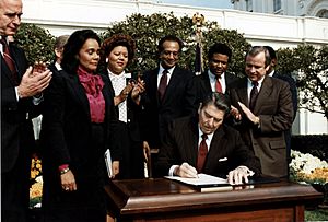 Reagan signs Martin Luther King bill