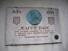 Reims - plaque Jeanne d'Arc