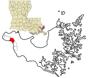Location in St. Bernard Parish and the state of Louisiana.