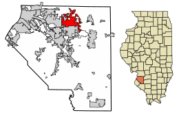 Location of O'Fallon in St. Clair County, Illinois.