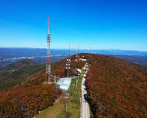 Television and Radio Tower Farm on Poor Mountain in Roanoke Virginia