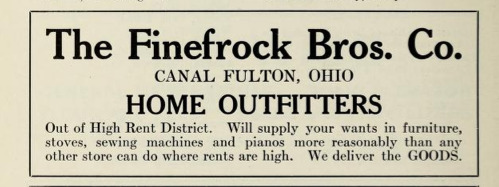 The Finefrock Bros Co - Out of High Rent District - Canal Fulton Ohio 1915f