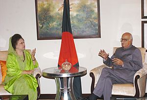 The Leader of Opposition Shri L.K. Advani calls on the Prime Minister of Bangladesh Ms Khaleda Zia, in New Delhi on March 22, 2006