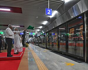 The Prime Minister, Shri Narendra Modi inaugurating the Ahmedabad Metro in Ahmedabad, Gujarat on September 30, 2022