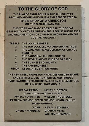 The bells in memory of John Lightbody were retuned and rehung
