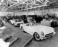 The first Corvettes produced in Flint, Michigan on June 30, 1953 assemble line