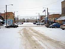 Downtown Terry, Montana during a typical snowy day.
