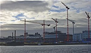 U2 Tower site with cranes