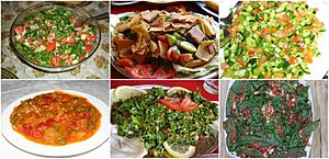 Varieties of Arabic salad