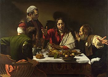 1602-3 Caravaggio,Supper at Emmaus National Gallery, London.jpg