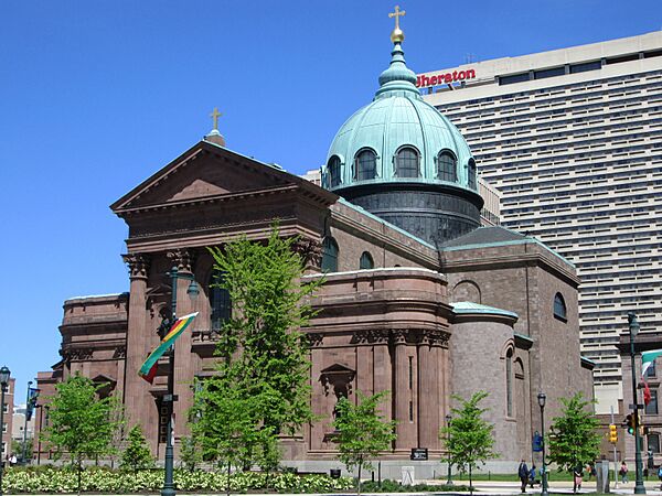 2013 Cathedral Basilica of Saints Peter and Paul from across the Benjamin Franklin Parkway