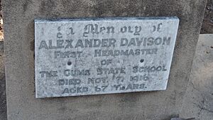Alexander Davison headstone, The Gums Cemetery, 2016