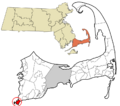 Barnstable County Massachusetts incorporated and unincorporated areas Woods Hole highlighted