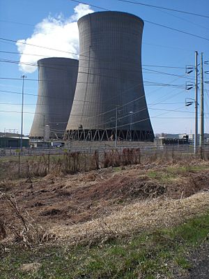 Bell Bend Nuclear Power Plant cooling towers from the north