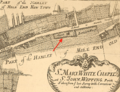 Blome map, 1775, showing location of Whitechapel Mount