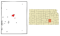 Butler County Kansas Incorporated and Unincorporated areas El Dorado Highlighted