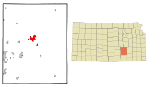 Location within Butler County and Kansas