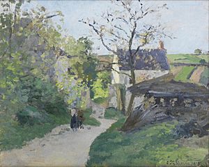 Camille Pissarro (French, 1830-1903) Le grand noyer à l'Hermitage
