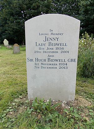 Church of the Holy Cross, Goodnestone - Sir Hugh and Lady Jenny Bidwell headstone