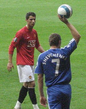 Cristiano Ronaldo and Andriy Shevchenko, 2007 (cropped)