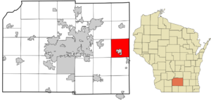Location in Dane County and the state of Wisconsin.