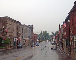 Looking north along Main Street in downtown Albion