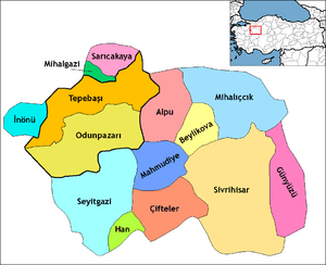 Location of Eskişehir within Turkey.