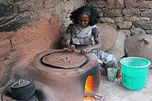 Ethiopia Gheralta WomanCookingInjera