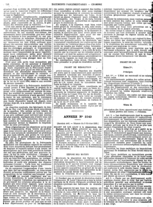 First page of the 1905 French law on the separation of Church and State