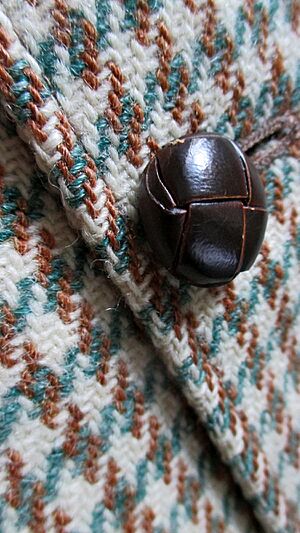 Harris Tweed Sakko - Ausschnitt mit Lederknopf - Bild 001