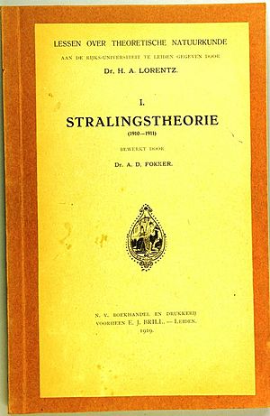 Hendrik Antoon Lorentz - Lessen over theoretische natuurkunde - I. Stralingstheorie (1910-1911) - Titelpagina, 1919