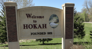 Hokah MN welcome sign - Apr 2015