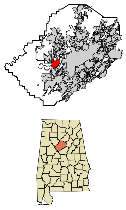 Location of Pleasant Grove in Jefferson County, Alabama.