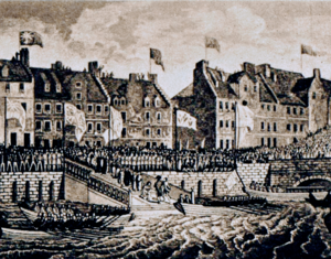 King George IV lands at The Shore, Leith