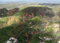Landslides in Corozal, Puerto Rico caused by Hurricane Maria in September, 2017