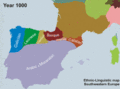 Linguistic map Southwestern Europe