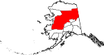 State map highlighting Yukon-Koyukuk Census Area