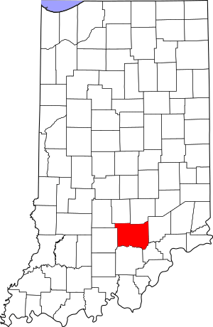 Map of Indiana highlighting Jackson County
