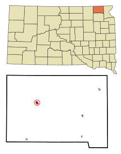 Location in Marshall County and the state of South Dakota