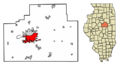 McLean County Illinois Incorporated and Unincorporated areas Bloomington Highlighted