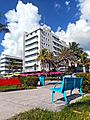 Miami Beach - South Beach buildings - Victor Hotel and Lummus Park