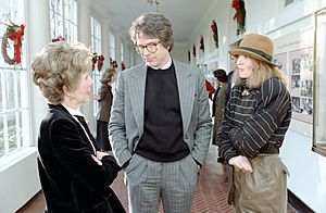 Nancy Reagan with Warren Beatty and Diane Keaton