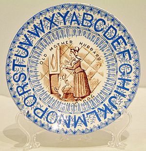 Old Mother Hubbard alphabet plate