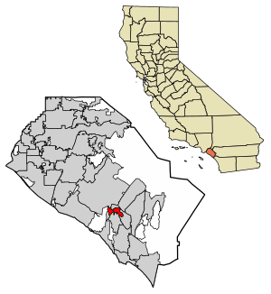 Location of Laguna Woods in Orange County, California.