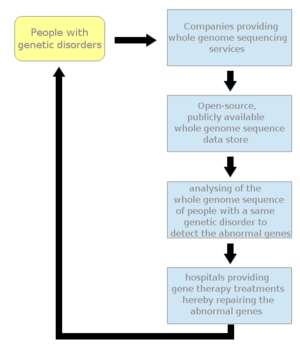 Personal genomics gene therapy flowchart