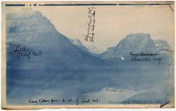 Photograph of Little Chief Mountain, Blackfoot Mountain, and Citadel Mountain from Goat Mountain. - NARA - 282360