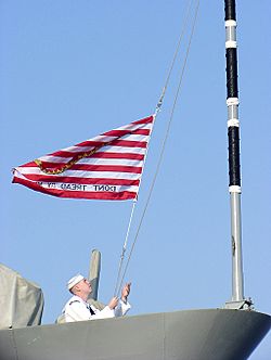 Raising the First Naval Jack